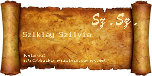 Sziklay Szilvia névjegykártya